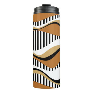 Seamless abstract stripes, wave with colourful amo thermal tumbler