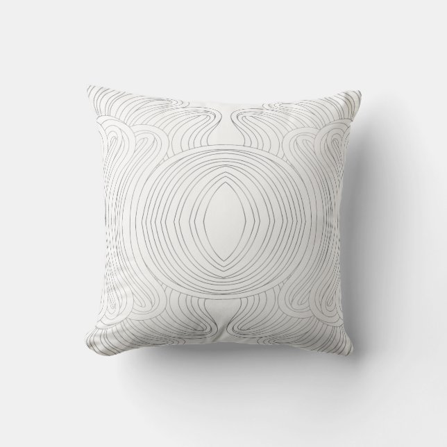 Seamless abstract symmetrical linear pattern cushion (Front)