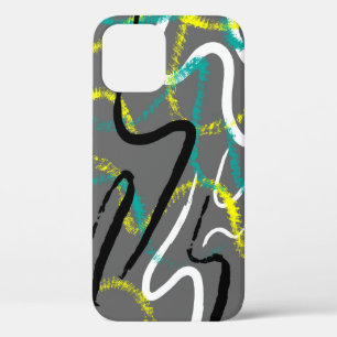 Seamless abstract urban backdrop with grunge wave iPhone 12 case