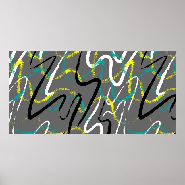 Seamless abstract urban backdrop with grunge wave  poster (Front)