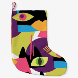 Seamless abstract Vintage pattern with abstract sh Small Christmas Stocking
