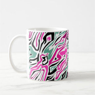 Seamless abstract zebra skin leather modern black coffee mug