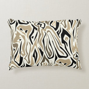 Seamless abstract zebra skin leather modern black decorative cushion