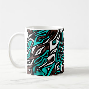 Seamless abstract zebra skin leather modern blue b coffee mug