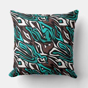 Seamless abstract zebra skin leather modern blue b cushion