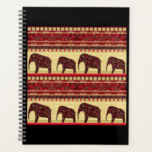 Seamless african ethno design elephants ornamental planner