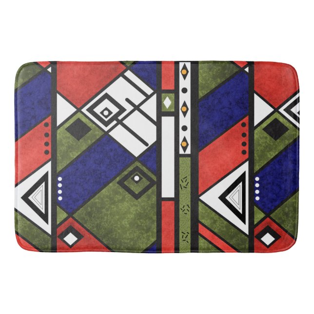 Seamless african ethno traditional texture pattern bath mat (Front)