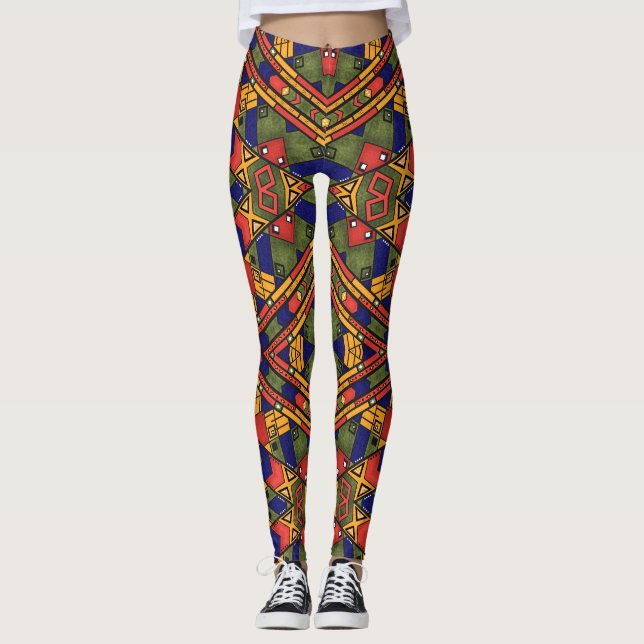 Seamless african ethno traditional texture pattern leggings (Front)