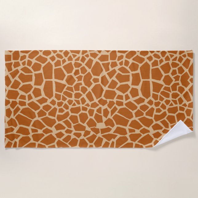 Seamless Animal Skin giraffe pattern Beach Towel (Front)