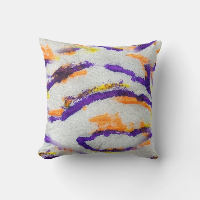 Seamless animal zebra. Dirty art pattern. Abstract Cushion (Front)
