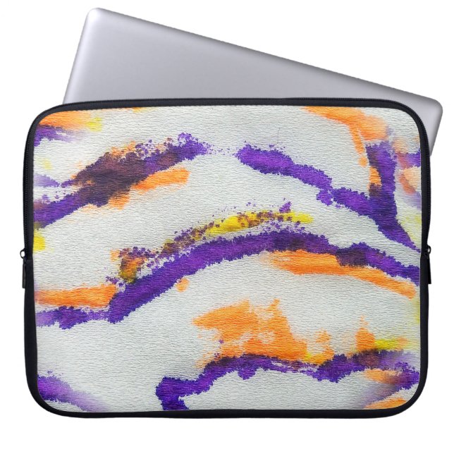 Seamless animal zebra. Dirty art pattern. Abstract Laptop Sleeve (Front)