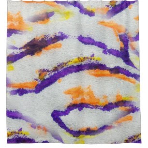 Seamless animal zebra. Dirty art pattern. Abstract Shower Curtain