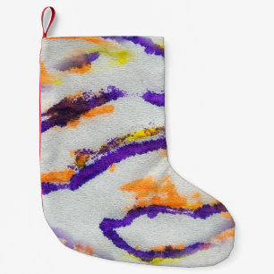 Seamless animal zebra. Dirty art pattern. Abstract Small Christmas Stocking