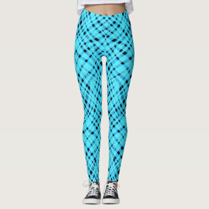 Seamless animal zebra tiger skin fur abstract blue leggings
