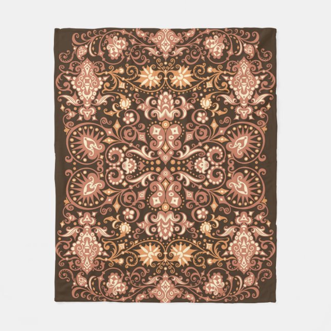 Seamless Arabesque Floral Pattern. Art Deco Style  Fleece Blanket (Front)