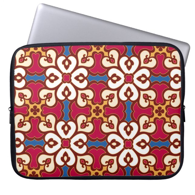 Seamless arabic pattern - based on ottoman traditi laptop sleeve (Front)
