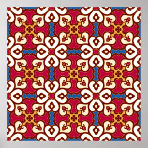 Seamless arabic pattern - based on ottoman traditi poster