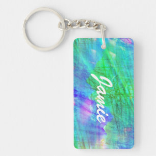 seamless art background watercolor blue, green key ring