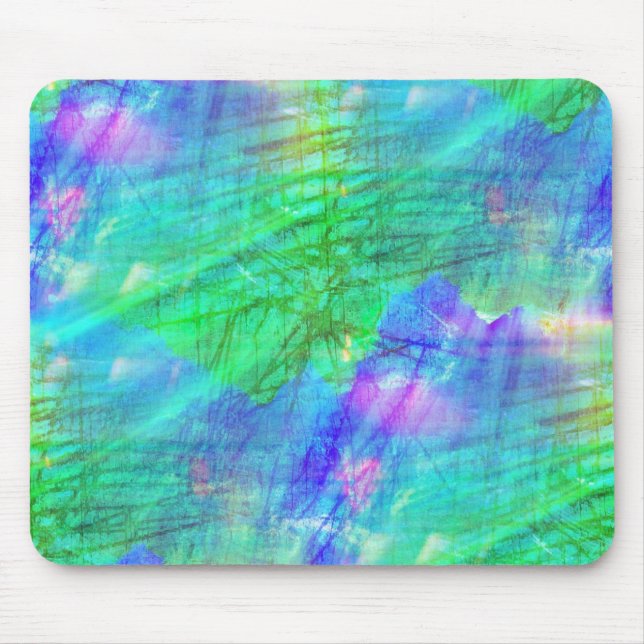 seamless art background watercolor blue, green mouse mat (Front)