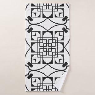 Seamless Art Deco Pattern. Vintage minimalistic ba Bath Towel