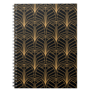 Seamless Art Deco Pattern. Vintage minimalistic ba Notebook