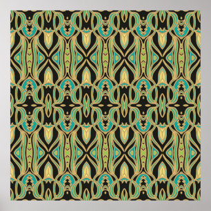 Seamless art ornament in Art Nouveau style Poster