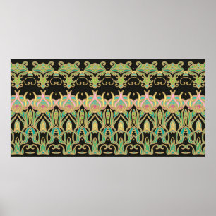 Seamless art ornament in Art Nouveau style Poster