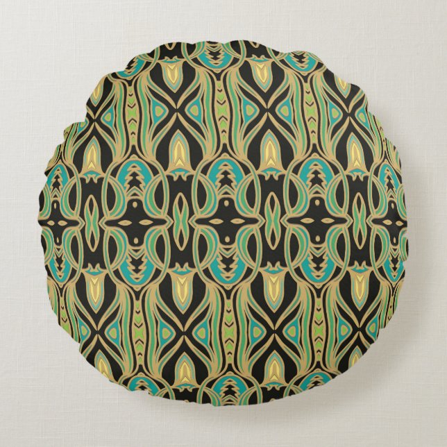 Seamless art ornament in Art Nouveau style Round Cushion (Front)