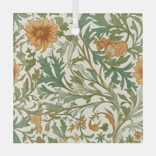 Seamless Arts and Crafts style repeating pattern Glass Tree Decoration