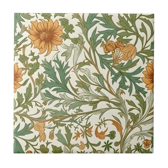 Seamless Arts and Crafts style repeating pattern Tile (Front)