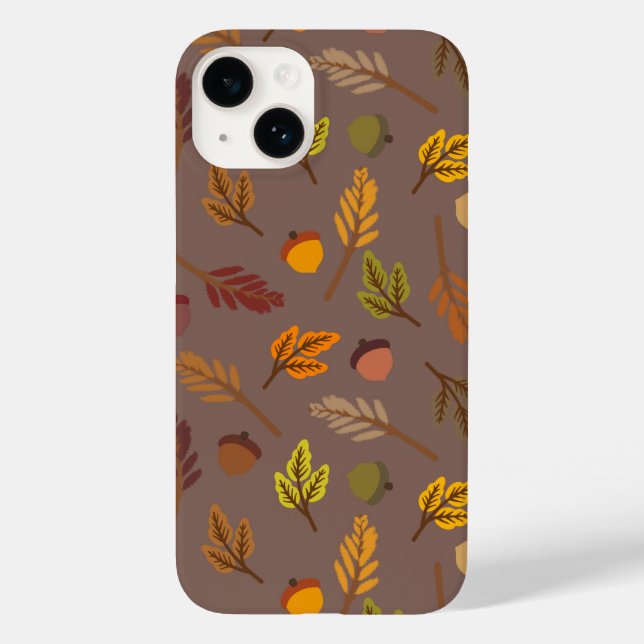 Seamless Autumn Leaves and Acorns Pattern Case-Mate iPhone Case (Back)