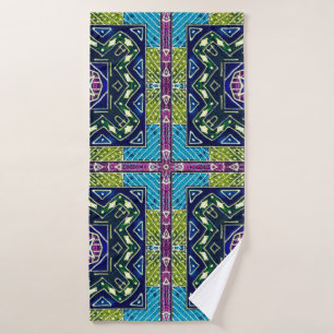 Seamless Aztec Pattern. Ikat Chevron Cloth. Repeat Bath Towel