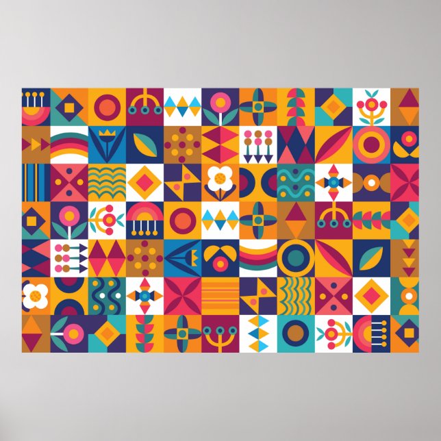 Seamless background design modern art poster (Front)