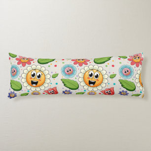 Seamless background design with colourful flowers body cushion