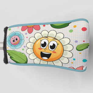 Seamless background design with colourful flowers golf head cover