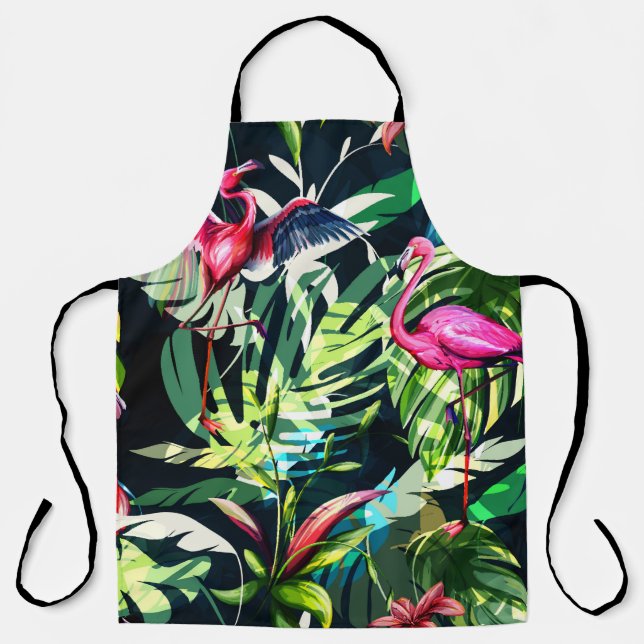 Seamless background floral pattern. Tropical leave Apron (Front)