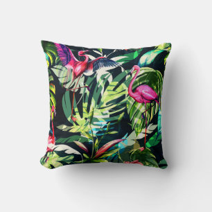 Seamless background floral pattern. Tropical leave Cushion