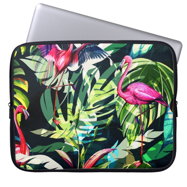 Seamless background floral pattern. Tropical leave Laptop Sleeve (Front)