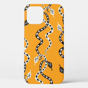 Seamless background of creeping decorative snakes iPhone 12 case