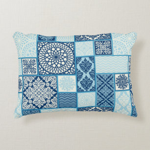 seamless background, patchwork tiles. decorative cushion