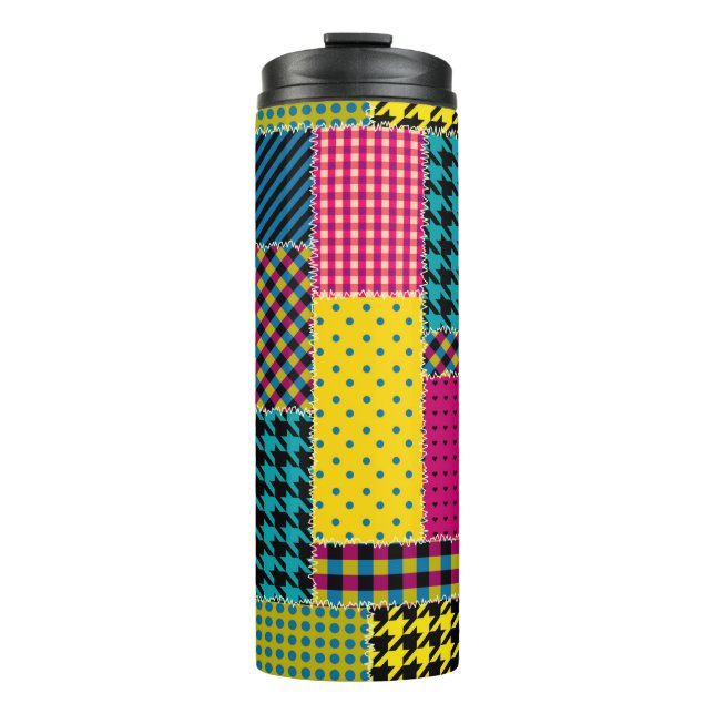 Seamless background pattern. Geometric patchwork p Thermal Tumbler (Front)