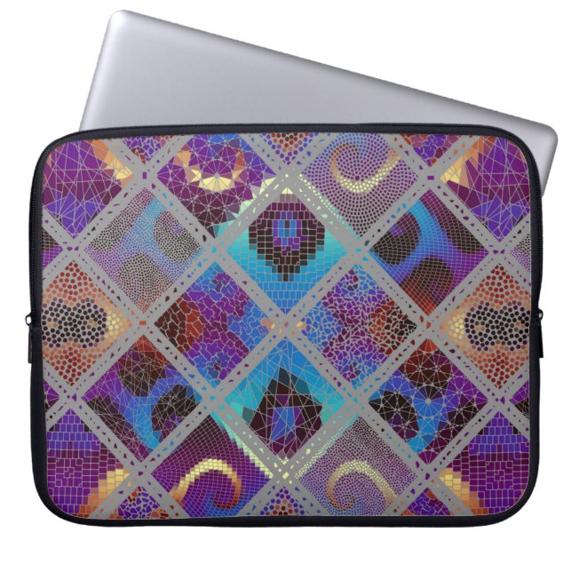 Seamless background pattern. Mosaic art pattern ba Laptop Sleeve (Front)
