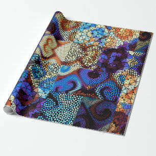 Seamless background pattern. Mosaic art pattern ba Wrapping Paper