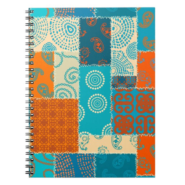 Seamless background pattern. Patchwork pattern in  Notebook (Front)