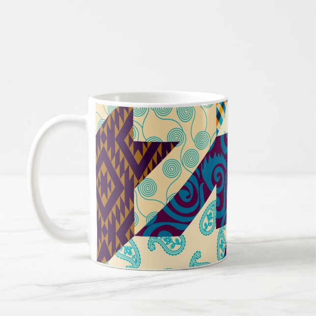Seamless background pattern. Patchwork pattern. Vi Coffee Mug (Left)