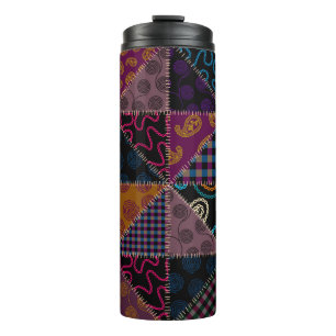 Seamless background pattern. Patchwork pattern. Vi Thermal Tumbler