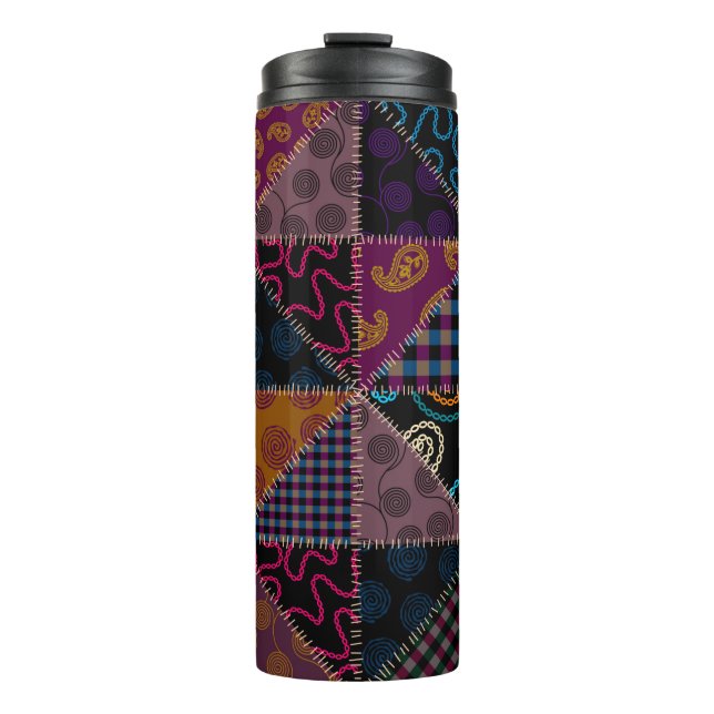 Seamless background pattern. Patchwork pattern. Vi Thermal Tumbler (Front)