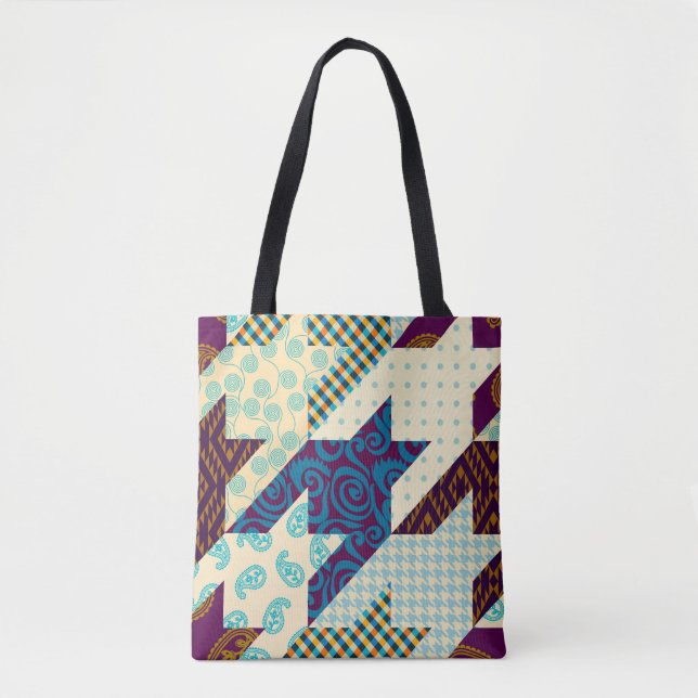 Seamless background pattern. Patchwork pattern. Vi Tote Bag (Front)