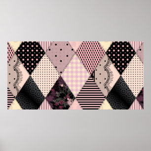 Seamless background pattern. Textile ligerie patch Poster