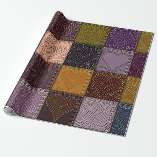 Seamless background pattern. The Patchwork with em Wrapping Paper